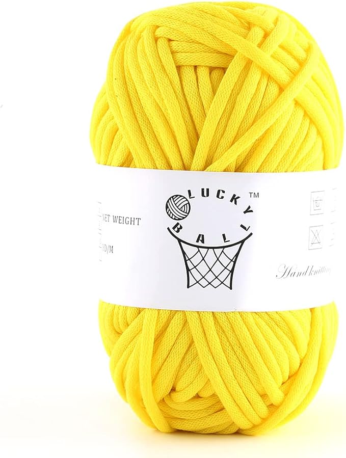 100g Yarn for Crocheting and Knitting,66yds/60m Cotton Yarn for Beginners,Cotton-Nylon Acrylic Blend Yarn for Beginners Crochet Kit Making(Lemon)