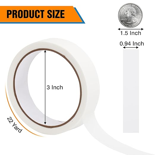HongWay Masking Tape 1 Inch, 6 Rolls x 22yd (132yds in Total) Painters Tapes for Painting Labeling Arts Crafts, Easy Removal, No Residue (0.94in White)
