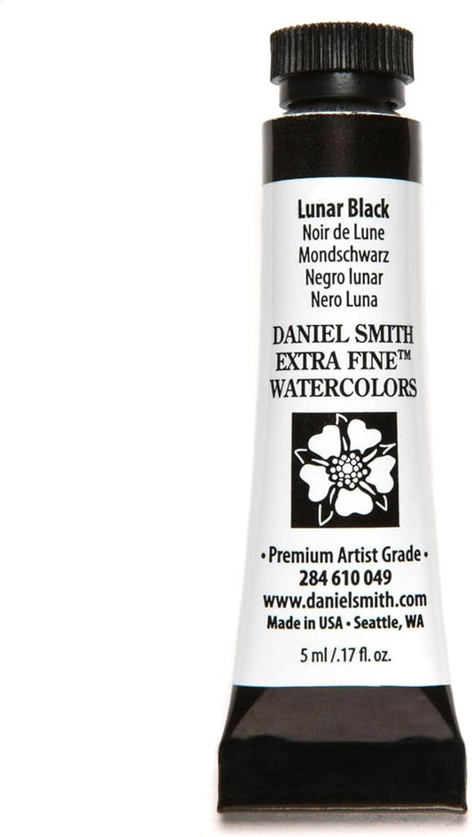 Daniel Smith Extra Fine Watercolor Paint, 5ml Tube, Lunar Black, 284610049, 0.17 Fl Oz (Pack of 1)