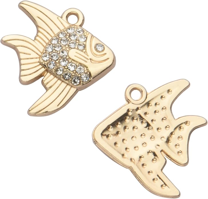 Pack of 20 Rhinestone Charms Gold Plated Pendants Pave Crystal Accessories for Necklace Bracelet Jewelry Making DIY Crafting