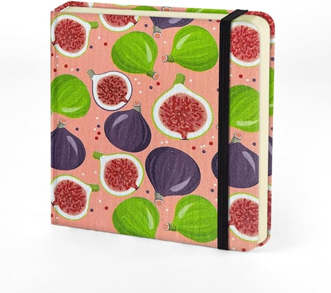 Mifuner Small Square 5x5 80gsm Mini Notebooks Blank Pages Sketchbooks Travel Journal Pocket Hardcover Paint Writing Notebook Blank Diary Memo Planner Sketchbook Fabric Cover, Fig
