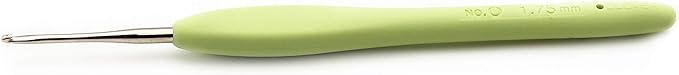 Clover 1220 Amour Steel Crochet Hook No. 0, 1.75mm , Green