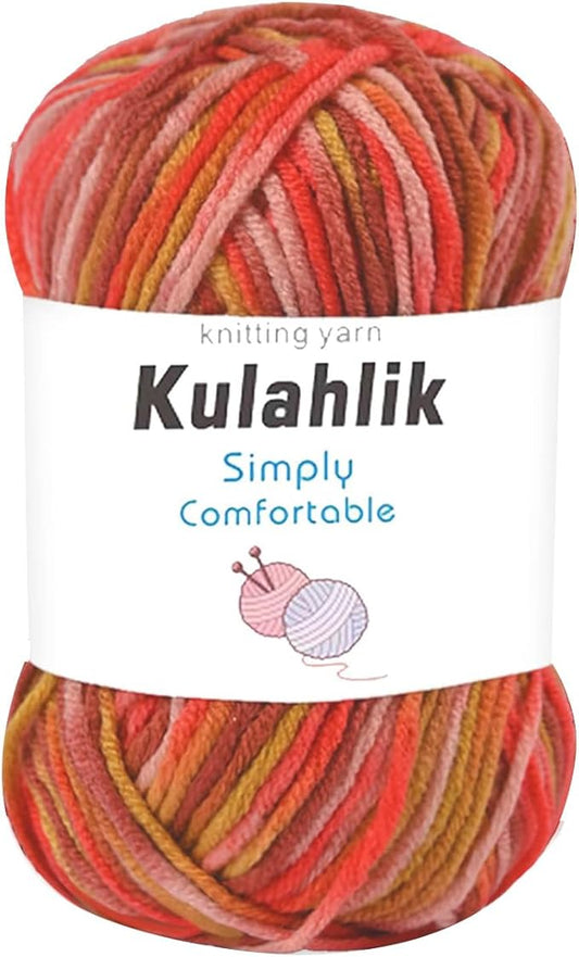 50g(1x50g) Acrylic Yarn for Crocheting and Knitting, Colorful Gradient Yarn Thread, 1 Rolls Skeins, Multicolor Hilo Acrílico, Perfect for DIY Crafts Project