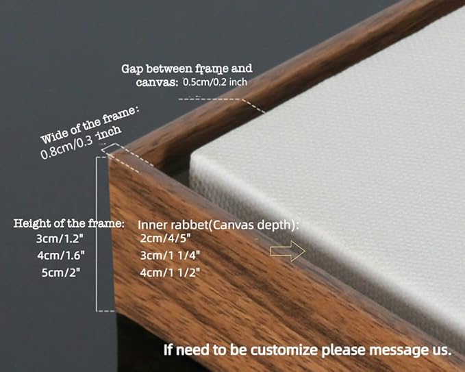 GVS-ART DIY Metal Floating Frame for 20X24 Canvas Painting Art,1 1/4"(3.2cm) Depth, Floater Frame,Mental Frame Kit, Cut to Pieces,Not Include Canvas or Mat. Black Walnut Frame