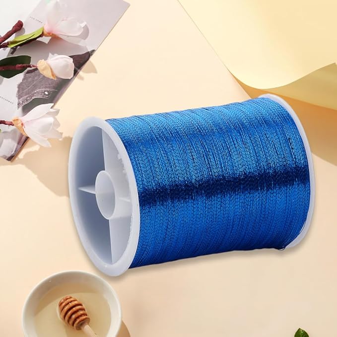 20 Rolls 1100M 0.1MM Thin Metallic Multicolor Cord Rope Embroidery Thread Colorful Christmas Polyester Tinsel Glitter String spool Bulk for Sewing Making Craft Bracelets Beading Knitting Diy