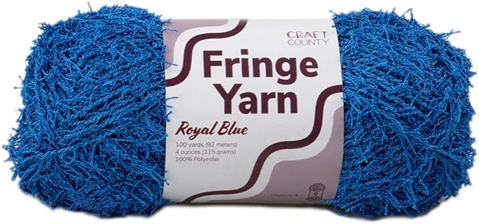Craft County Fringe Yarn – Medium 4 Polyester Yarn for Scrubby Cloths, Personalized Gifts, and More!