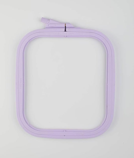 nurge square embroidery hoop - plastic cross stitch frame for needlepoint & embroidery - adjustable craft hoop - lilac - no:2 (small)