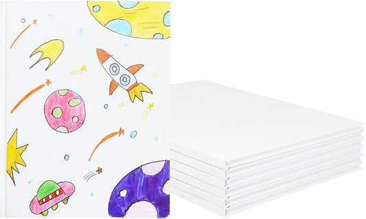zmybcpack 6 pack hardcover blank book 8.5x11 inch, hardcover blank book for students to write stories, blank hardcover sketchbooks journal（white，22 sheets/ 44 pages each）