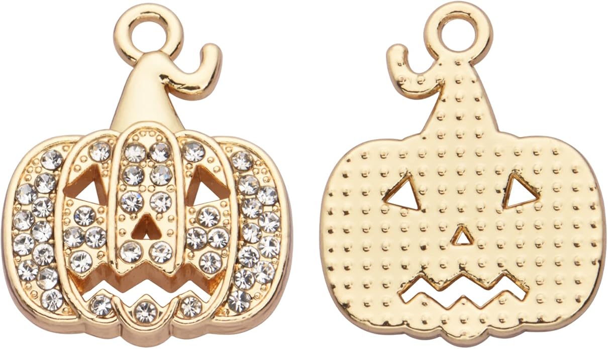 Pack of 20 Rhinestone Charms Gold Plated Pendants Pave Crystal Accessories for Necklace Bracelet Jewelry Making DIY Crafting