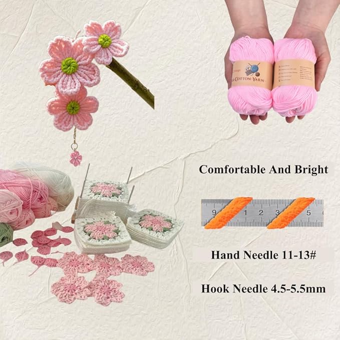 Acrylic Yarn for Crocheting Bulk, DIY Knitting Light Pink Yarns Large 10Balls Pack 17.6oz, Weaving Knit Tool Pink Crocheted for Beginners