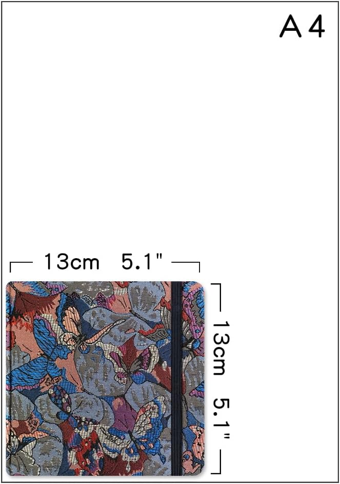 Mifuner Square 5x5 Bleedproof Marker Paper Pad,110 GSM Alcohol Ink Bristol Paper Sketchbook,Handmade Journal 88 Sheets (176 Pages) Markers Ink Mediums Art Sketch Book Blue Grey Butterfly