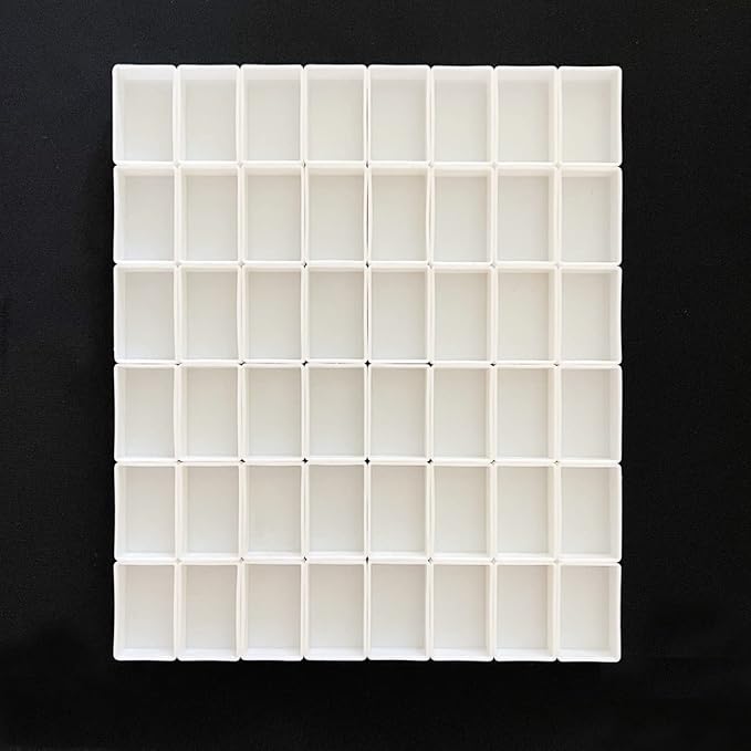 FCLUB Empty Watercolor Pans – 106Pcs Full Pans, 3ml White Plastic Paint Pans for Metal Watercolor Tins, Perfect for DIY Custom Palette, Repacking Solid & Homemade Watercolors