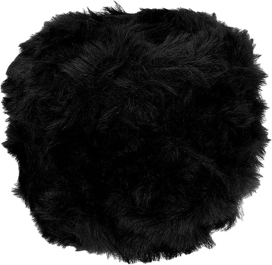 PATIKIL 70yds Faux Fur Yarn, Fuzzy Yarn Crochet Fluffy Yarn Soft Chunky Polyester Plush Fur Eyelash for Crocheting Knit Blanket Rug Sweater Scarf Hat Bear Craft, Black