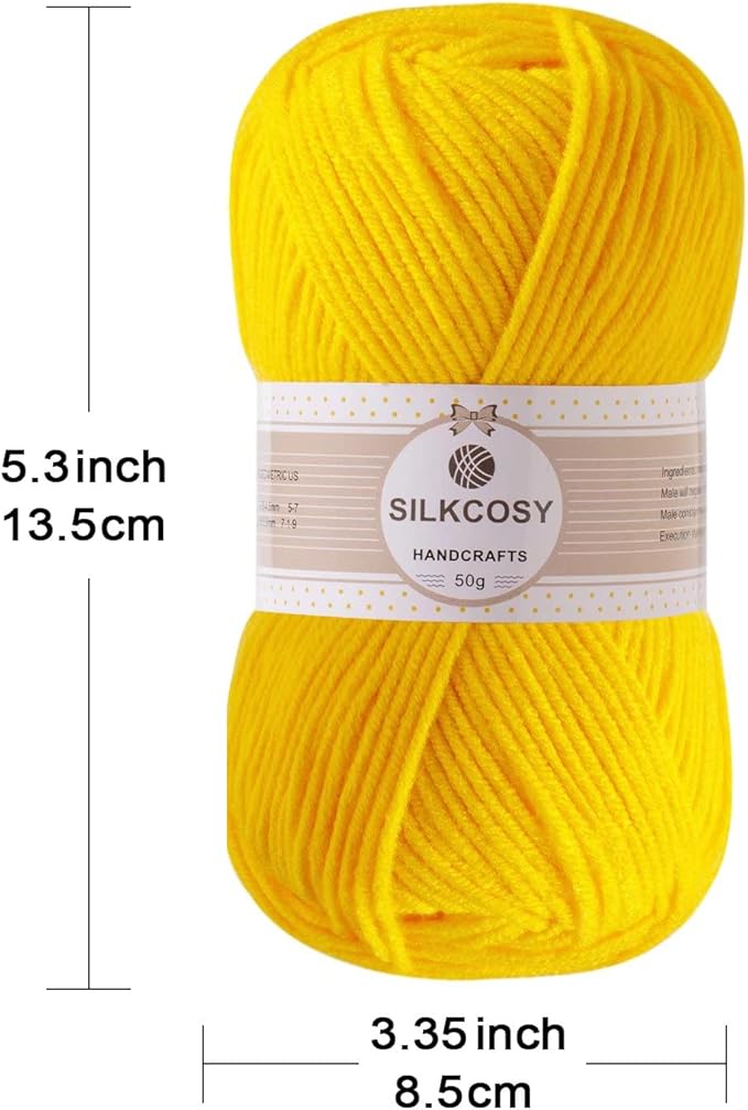 2 Pcs Crochet Yarn, Feels Soft 280 Yards Assorted Colors 4ply Acrylic Yarn,Yarn for Crochet & Hand Knitting-Milky White