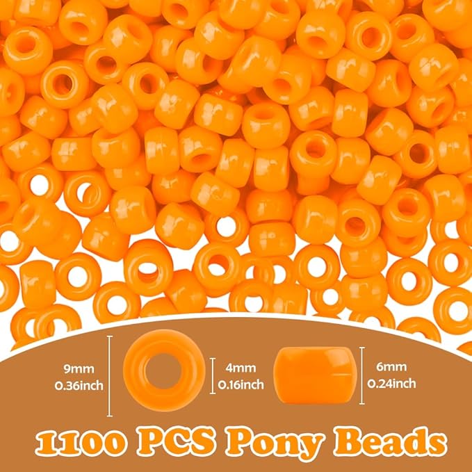 QPIXVB 1100pcs Pony Beads,Beads for Jewelry Making,Friendship Bracelet Bead Kit,Hair Beads Bead for Crafts,Bracelets Making,Necklace Keychain