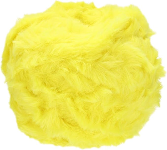 PATIKIL 70yds Faux Fur Yarn, Fuzzy Yarn Crochet Fluffy Yarn Soft Chunky Polyester Plush Fur Eyelash for Crocheting Knit Blanket Rug Sweater Scarf Hat Bear Craft, Lemon Yellow