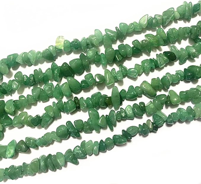 7-8mm Natural Green Aventurine Gemstone Chips Beads Healing Crystals Waist Bracelets Necklace Kit Irregular Stone DIY Crafts Design Jewelry Making