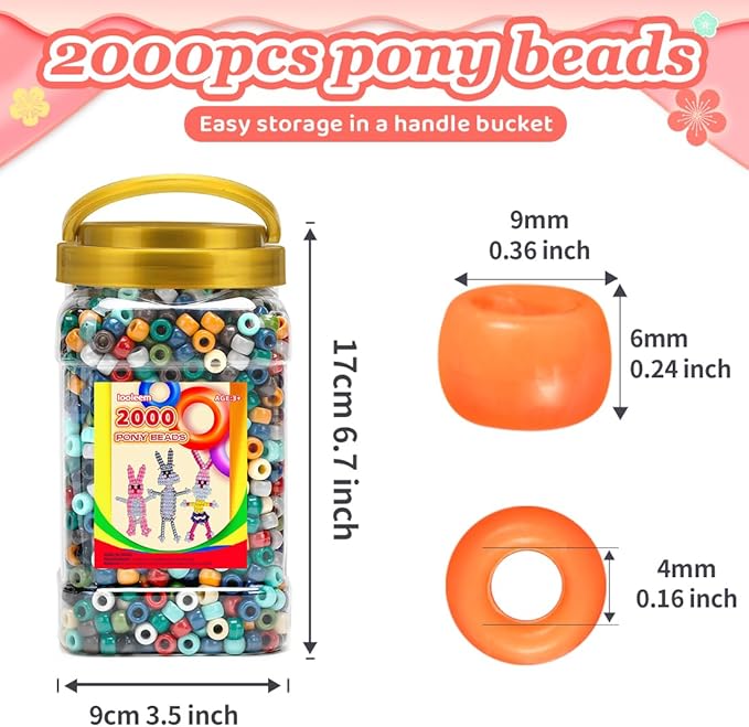 iooleem pony beads(2000pcs earth-tone colored pony beads), beads for jewelry making, beads for crafts, beading supplies, arts & crafts materials for jewelry making.