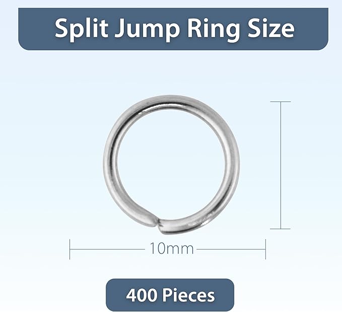 Mandala Crafts Assorted Stainless Steel Jump Rings Jewelry Findings Metal O Rings for Jewelry Making Supplies - 400 Small Open Jump Rings Kit for Necklace Earring