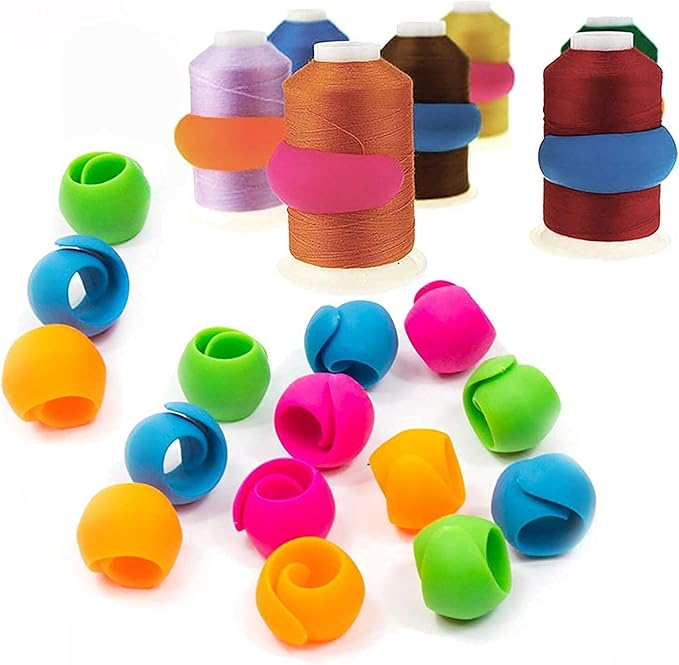 WUWEOT 100 Pack Thread Spool Savers, Spool Huggers Holder for Sewing & Embroidery Machines, Prevent Thread Tails from Unwinding