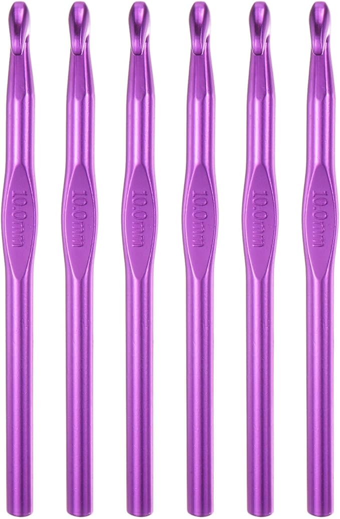 uxcell Aluminum Crochet Hook 10mm US Size N (Size 15P) Knitting Needles for DIY Craft Yarn Pink 6Pcs
