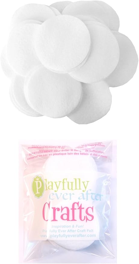 Playfully Ever After White Craft Felt Circles (3 Inch - 30pc)