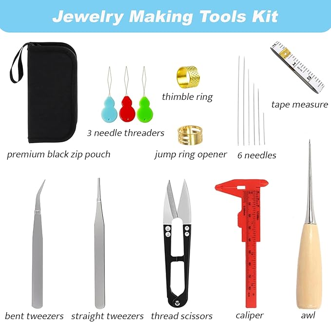 EUIQUE Jewelry Making Supplies Kits Repair Tools for Adults with Pliers, Wires, Necklace Chains, Findings and Helping Hands