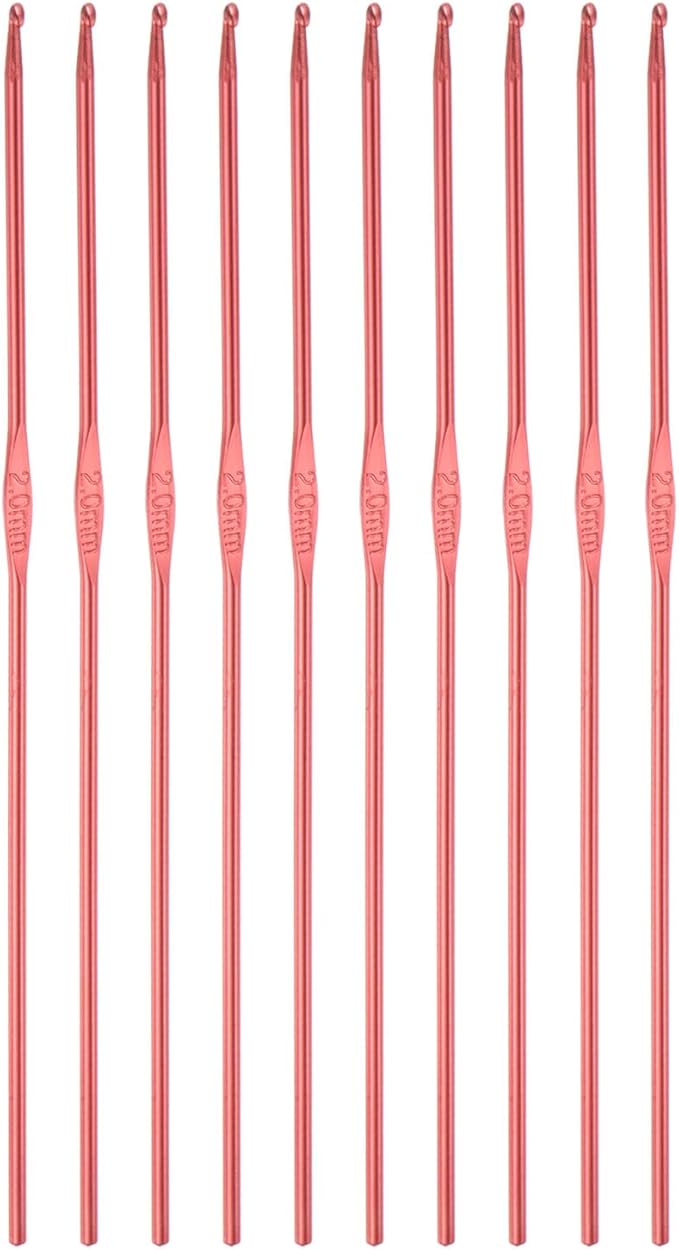 uxcell Aluminum Crochet Hook 2mm Knitting Needles for DIY Craft Yarn Red 10Pcs