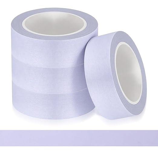 4 Rolls 32 Ft x 0.6 Inches Light Purple Washi Tapes, Decorative Masking Tape Self-Adhesive Duct Craft Tapes No Residue for Packaging Decor Journals Scrapbooks Planners DIY Gift