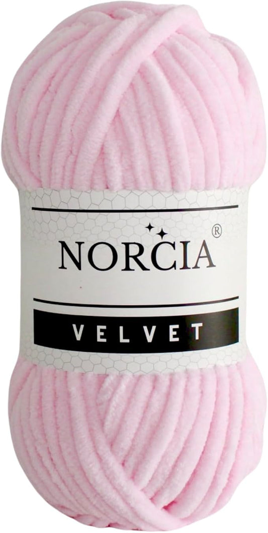 Soft Velvet Yarn Chenille Yarn for Crocheting Super Bulky (100g-3.50oz) (68m-74.3 yds) Baby Blanket Yarn for Knitting Amigurumi Yarn for Crochet Weaving Craft (Baby Pink, 1 Skein)