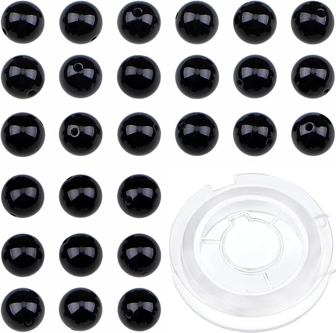 bymitel 6mm natural onyx black agate round beads gemstones genuine with 210pcs diy jewelry making unisex (6mm 210pcs, black onyx)