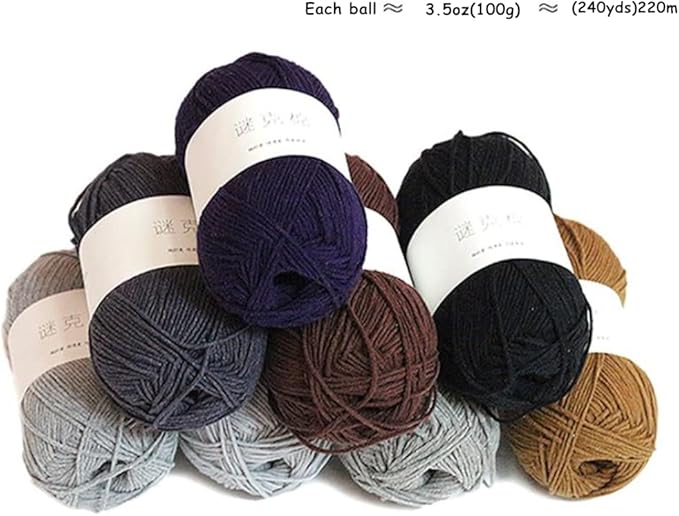 Acrylic & Cotton Blended Knitting and Crochet Yarn Soft Medium Yarn, Breathable and Skin Friendly for Baby Garments, Scarves, Hats, and Craft Projects 200g 03-Beige