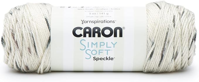 Caron Simply Soft Seashell Speckle Yarn - 3 Pack of 141g/5oz - Acrylic - 4 Medium (Worsted) - 235 Yards - Knitting/Crochet