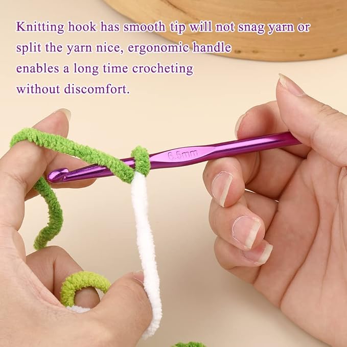 6.5mm Aluminum Crochet Hook, Smooth Crochet Needles, Knitting Needles for Yarn Craft, Great Handmade DIY Present for Friends, Random Color