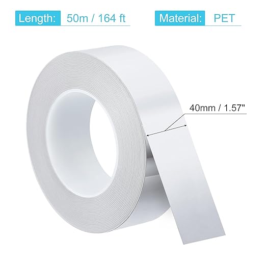 uxcell Metallic Tape, 1.57 in x 164 ft Self Adhesive Metalized Polyester Film Tape Waterproof Shiny Washi Tape for Walls Graphic Arts Gifts Wrapping Crafts Decoration, Gloss Silver