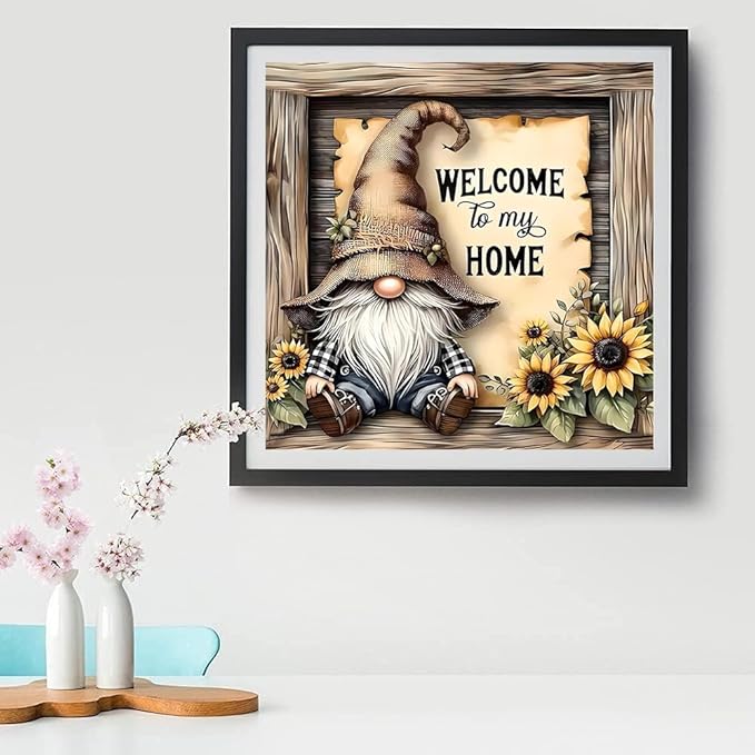 3 Pack Gnome Stamped Cross Stitch Kits for Adults - Embroidery Kits for Beginners Adults,11 CT Patterns Dimensions Counted Cross Stitch Kits for Adults Arts Craft 12x12 inch