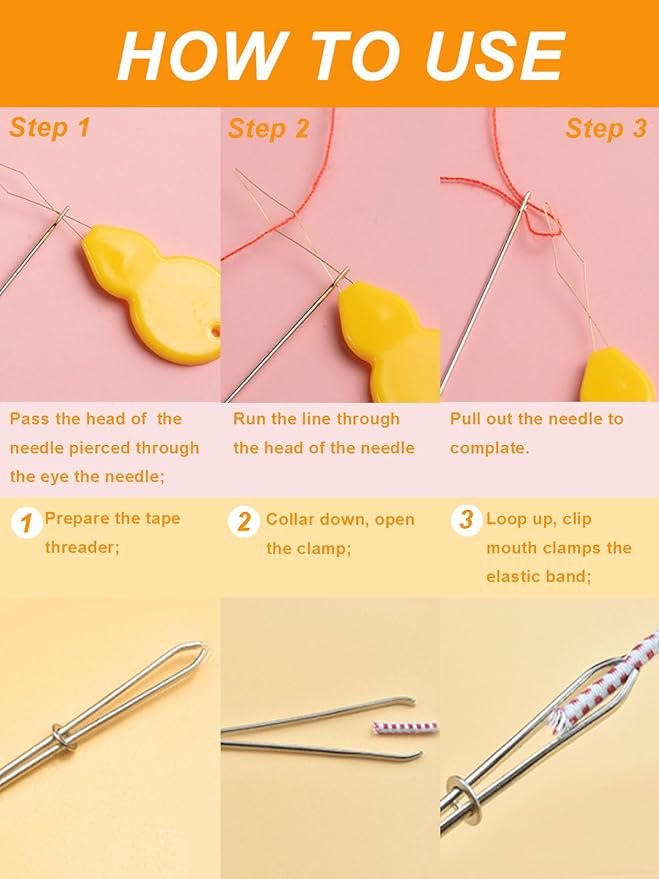Keepsweat 25 Pcs Needle Threaders Kit,Needle Threaders for Hand Sewing,Include Fish Mouth Easy Threader/Gourd Shaped Sewing Needle Threader Tool/Seam Rippers/Sewing Tweezers/Thimble/Scissor etc