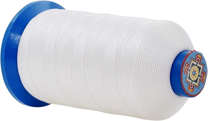 Mandala Crafts Size 277 840D T270 Bonded Nylon Thread - White 800 YDs Tex 270 Heavy Duty Sewing Threads for Leather, Jeans, Weaving, Outdoor Marine Upholstery