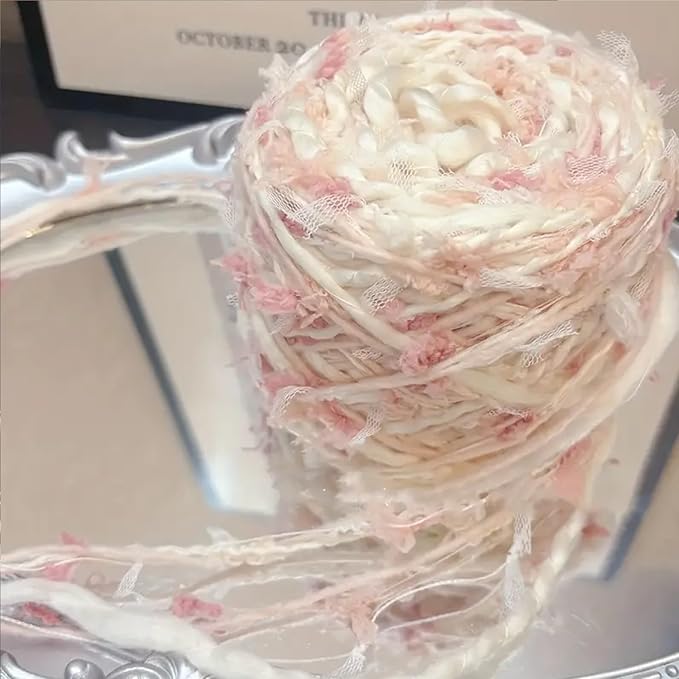Hand Spun Art Yarn 2 Pack of 100g/Skein Fancy Yarn Multifiber Multicolored with Hand Blended Handmade for Jewelry Making Junk Magazines Knitting Crafts Textile Decorative Tassels Card Making