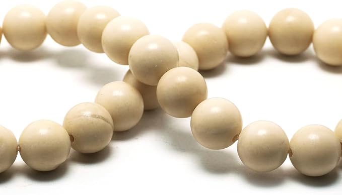 10mm Natural Stone Beads for Jewelry Making - Gemstone Round Loose Beads for Bracelets(35-38pcs, White Sand)