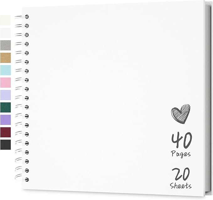 Scrapbook 10x10 Inch DIY Scrapbook Album Hardcover Kraft Paper Scrap Book Photo Albums 40 Pages Perfect for 4x6 / 5x7 Photos Memory Book for Family, Wedding