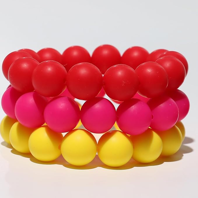 120pcs 15mm Bulk Silicone Beads for Pens, Keychains, Necklaces and Bracelets Making,Assorted Rubber Beads Set (Rose)