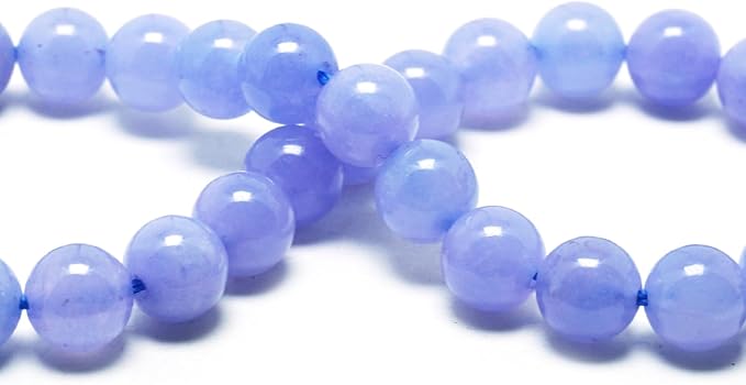 Jade Stone for Jewelry Making - 8mm Gemstone Round Craft Beads for Bracelets(45-48pcs, Aquamarine Jade)