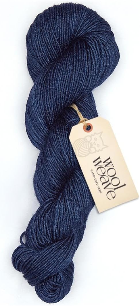 Superwash Merino Wool Yarn for Knitting & Crocheting - Premium Hand Dyed, 100gr, 240 Yards Dk Weight - Luxurious, Soft & Durable Midnight Blue Yarn
