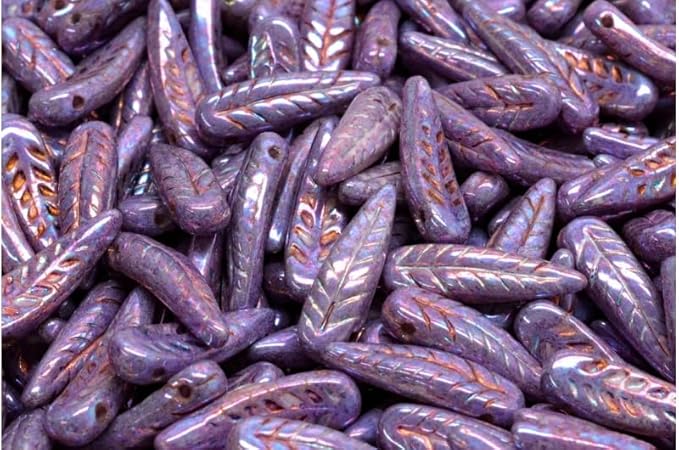 2.1oz (60 g) Mix of Unique Czech Bohemia Glass Pressed Beads, Violet Purple Pink Crystal AB, Table Cut, Matte and Glossy, Hand Made BCV