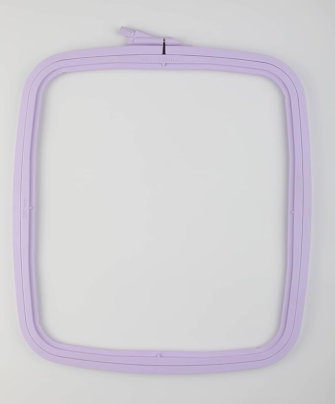 nurge square embroidery hoop - plastic cross stitch frame for needlepoint & embroidery - adjustable craft hoop - lilac - no:4 (large)