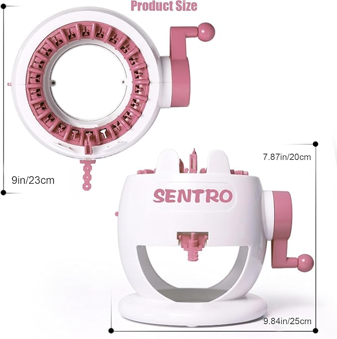 SENTRO 22 Needles Knitting Machine with Electric Adapter, Knitting Board Rotating Double Loom with Crank Handle Adapter Hex Steel Bit for Automatic Knit