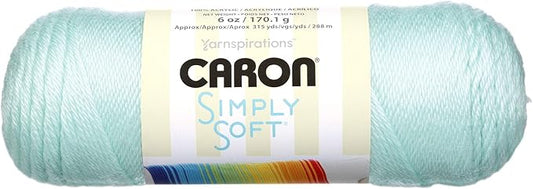 Caron Simply Soft Solids Yarn (4) Medium Gauge 100% Acrylic - 6 oz -Soft Green - Machine Wash & Dry
