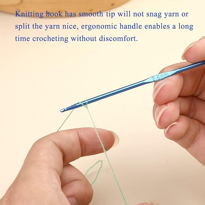2.5mm Aluminum Crochet Hook, Smooth Crochet Needles, Knitting Needles for Yarn Craft, Great Handmade DIY Present for Friends, Random Color