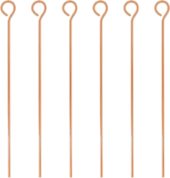 Mandala Crafts 300 1.5 Inch Rose Gold Eye Pins for Jewelry Making Earring Making Supplies Jewelry Findings Open Eye Head Pins for Earrings DIY Bracelets Rosary Charms